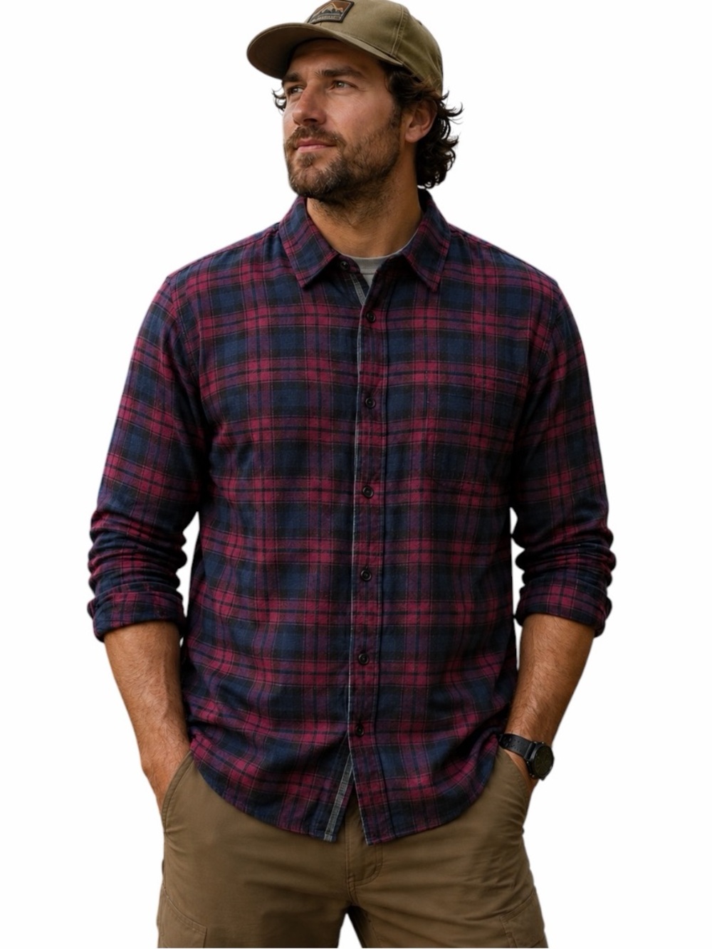 NWT PX Premium Xpression XXL Red Plaid Button Shirt Outdoorsy Grunge Casual